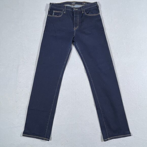 ARMANI JEANS Men 31x32 Dark Wash Blue Denim Regular Straight Button Fly